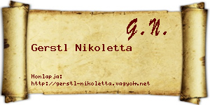 Gerstl Nikoletta névjegykártya